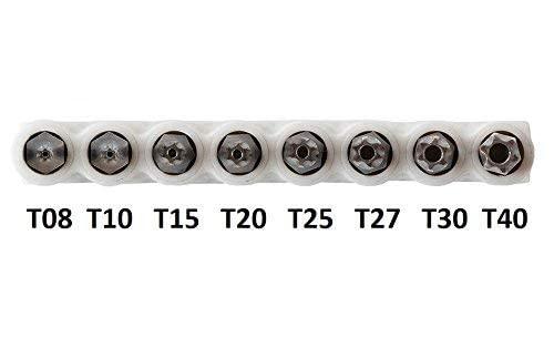 VEGA TORX Security Bit Set. Professional Grade 1" TORX Security Bit Set (T08, T10, T15, T20, T25, T27, T30, T40) 125TTXA