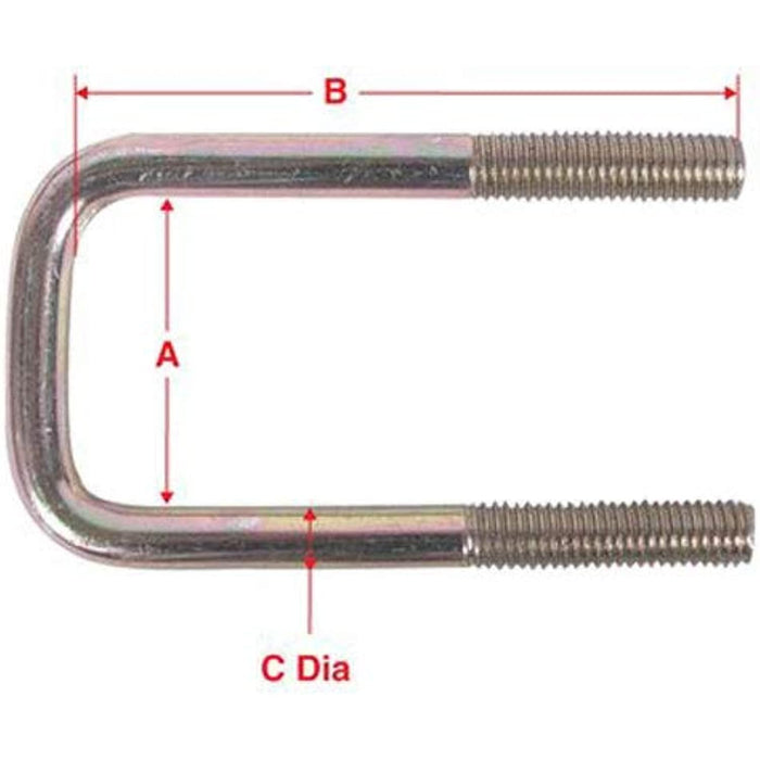 INFINITE INNOVATIONS UU438002 Axle U Bolt Kit, 3"