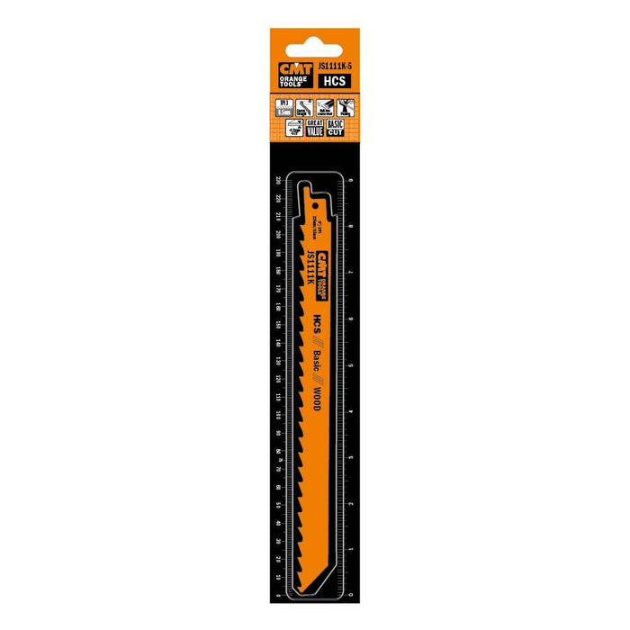 CMT USA, Inc. JS1111K-5 CMT 3 TPI HCS Reciprocating Saw Blades for Wood (5 Pack), 8"