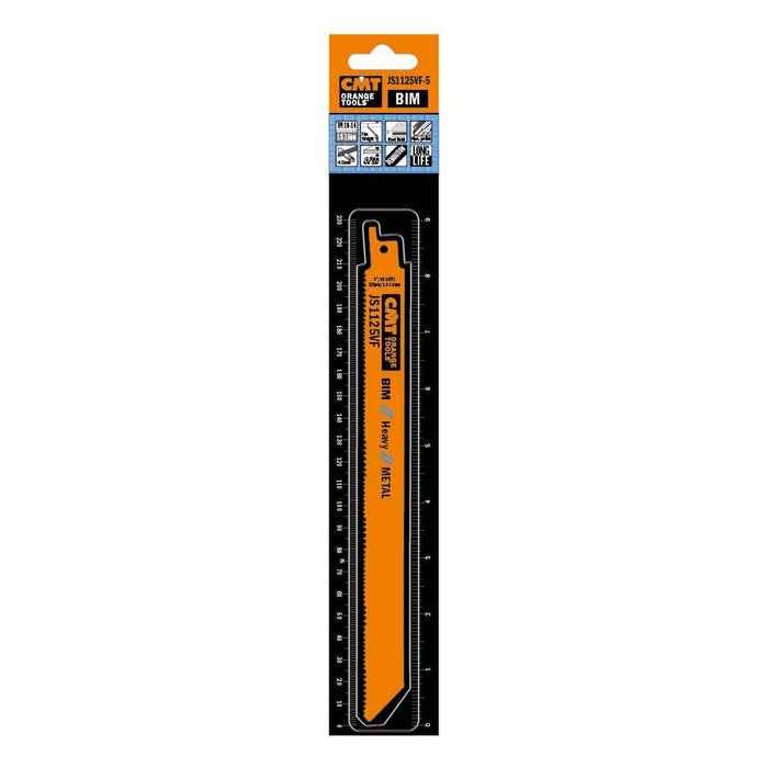 CMT USA, Inc. JS1125VF-5 CMT 10-14 TPI Bimetal Reciprocating Saw Blades for Metal (5 Pack), 8"