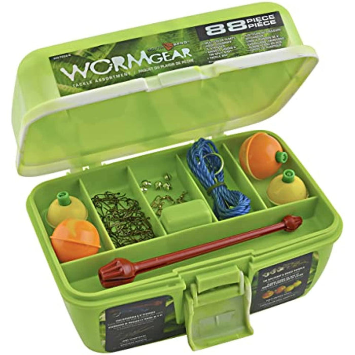 South Bend Wormgear 88Pc Ld D Tkl Bx Grn Fishing Products