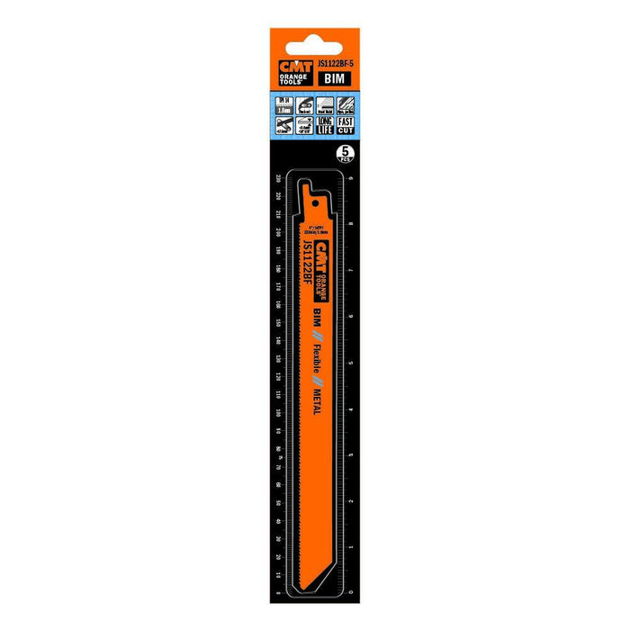 CMT USA, Inc. JS1122BF-5 CMT 14 TPI Bimetal Reciprocating Saw Blades for Metal (5 Pack), 8"