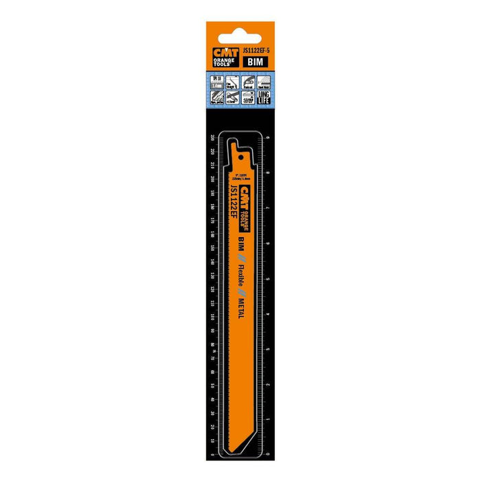 CMT USA, Inc. JS1122EF-5 CMT 18 TPI Bimetal Reciprocating Saw Blades for Metal (5 Pack), 8"