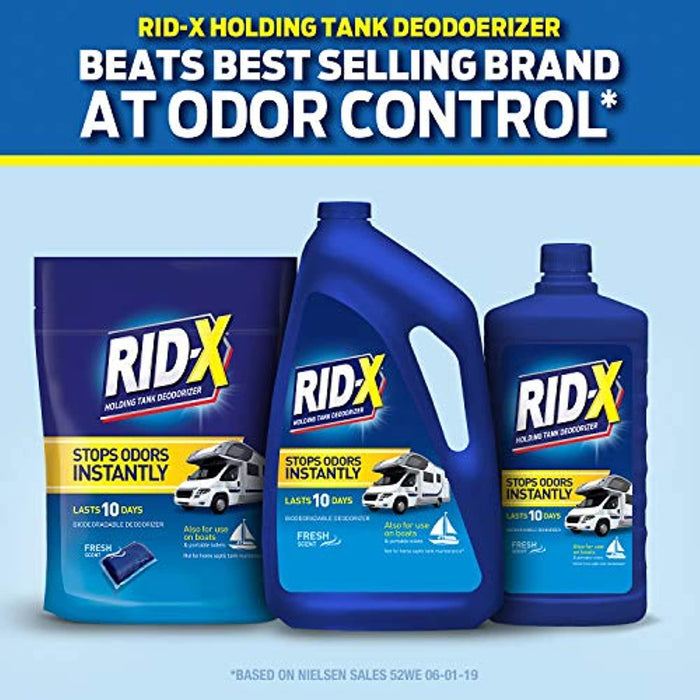 Rid-X Holding Tank Deodorizer Liquid, Fresh Scent, 24 Ounce