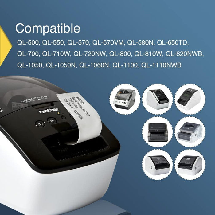 10 Rolls Brother compatible DK-2205 Continuous Paper Label Roll, Cut-to-Length Label, 2.4” x 100 Feet,  for Use with All QL Label Printers (BND01657)