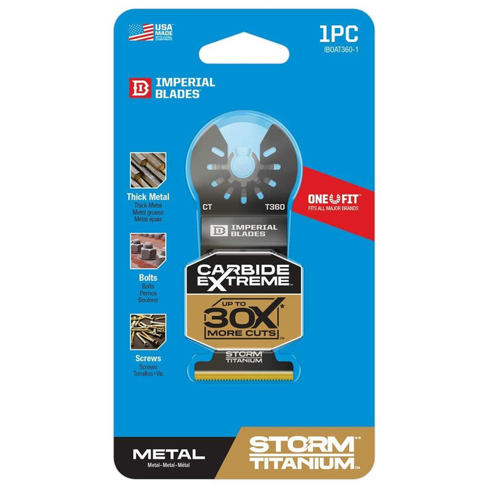 Imperial Blades IBOAT360-2 One Fit 1-3/8" Carbide Extreme Storm Titanium Metal Blade, 2PC, Multi
