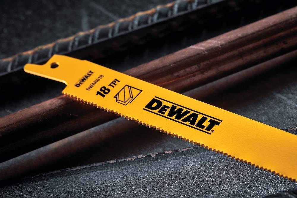 DEWALT Reciprocating Saw Blades, Bi-Metal, 6-Inch, 18 TPI, 5-Pack (DW4811)