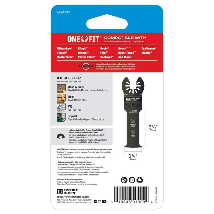 Imperial Blades Universal Fit 1-1/4-Inch Deep Wood HCS Blade
