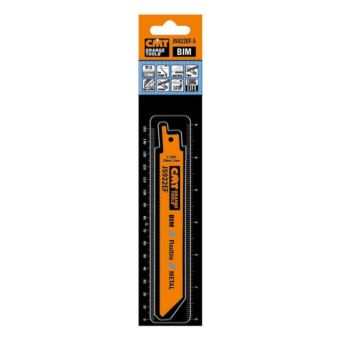 CMT USA, Inc. JS922EF-5 CMT 18 TPI Bimetal Reciprocating Saw Blades for Metal (5 Pack), 5"