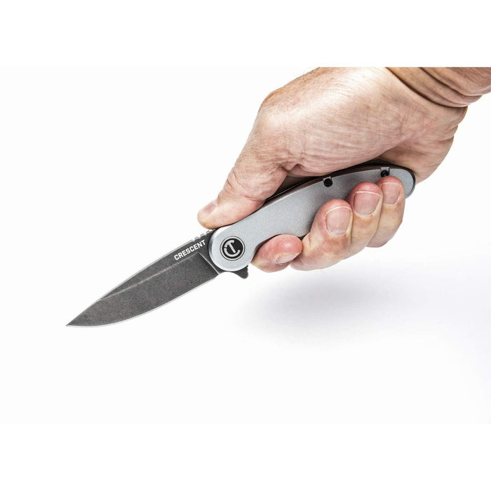 Crescent 3-1/4 Inch Drop Point Aluminum Handle Pocket Knife - CPK325A