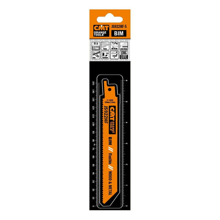 CMT USA, Inc. JS922HF-5 CMT 10 TPI Bimetal Reciprocating Saw Blades for Wood/Metal (5 Pack), 5"