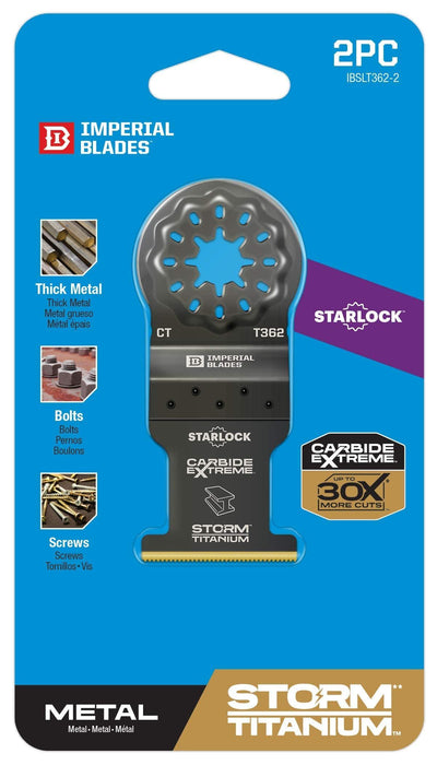Imperial Blades - Starlock 1-3/8" Carbide Extreme Storm Titanium Metal Blade, 2PC IBSLT362-2