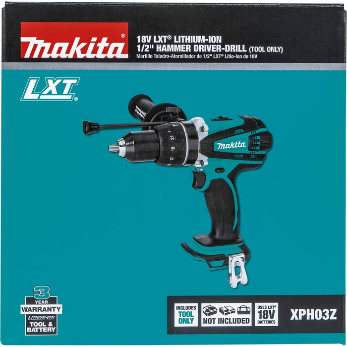Makita XPH03Z 18V LXT Lithium-Ion Cordless 1/2" Hammer Driver-Drill, "Factory Refurbished" - Refurbished FULL 1 YEAR WARRANTY