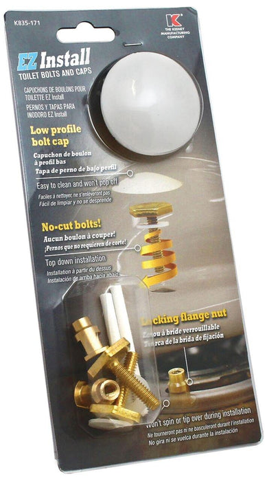 Plumb Pak K835-171 Toilet Bolts and Caps, White