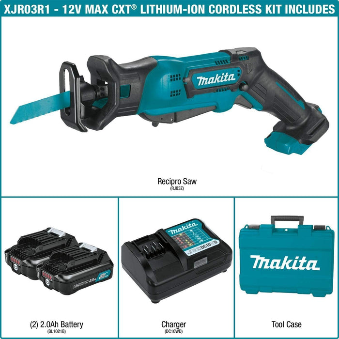 Makita RJ03R1 12V Max CXT Lithium-Ion Cordless Recipro Saw Kit  "Factory Reconditioned" - Refurbished FULL 1 YEAR WARRANTY