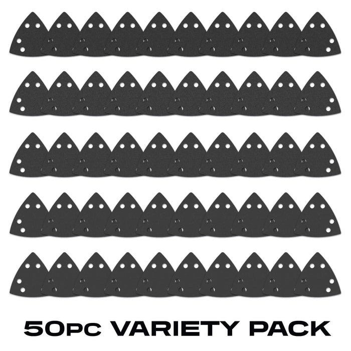 Imperial Blades 50TSPV One Fit Oscillating Triangle Sandpaper Variety Pack, 50PC, Multi, One Size