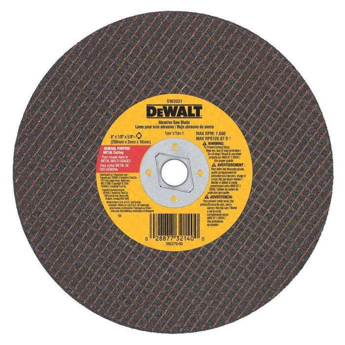 8"X1/8" METAL ABRASIVE SAW BLD(BLK)