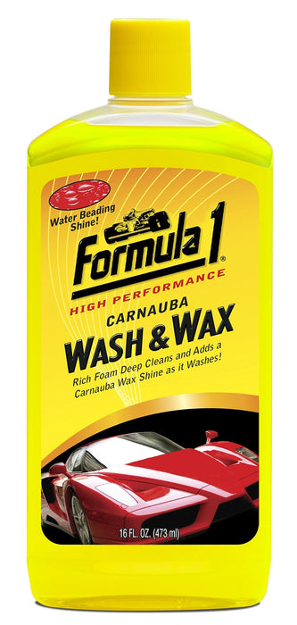 Formula 1 Carnauba Car Wash and Wax, Car Cleaning Wax for Car Detailing w/Carnauba Wax to Protect & Shine – Long Lasting Car Exterior Cleaner to Remove Dirt & Grime – Car Detailing Supplies (64 oz)