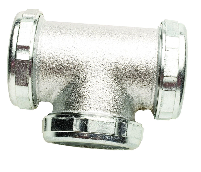 Plumb Pak PP136 3-Way Tube Tee with Nuts and Washers, 1-1/2 in, Slip