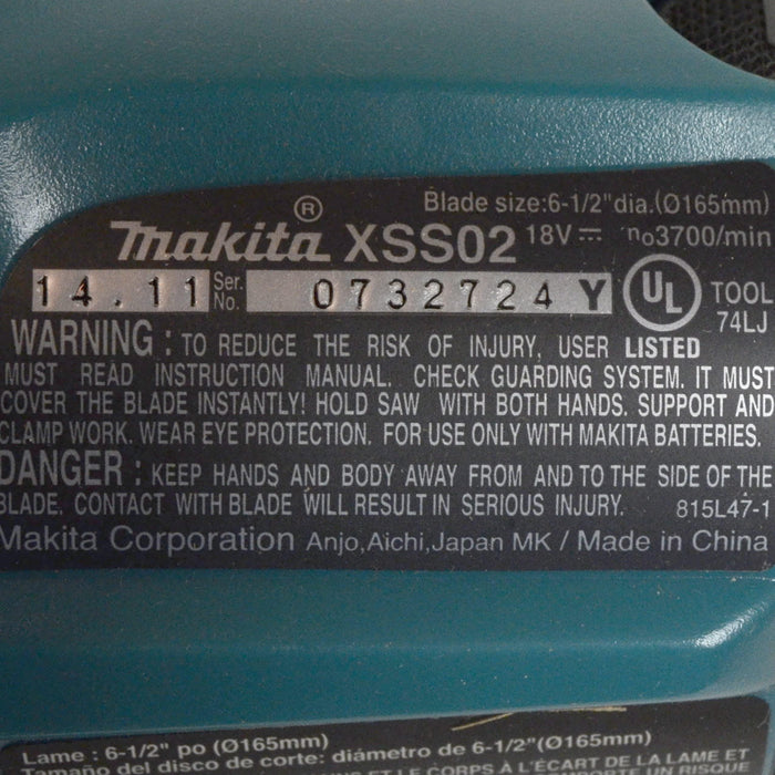 Makita XSS02Z 18V LXT Lithium-Ion Cordless Circular Saw, 6-1/2-Inch, Tool Only (Renewed) - Refurbished FULL 1 YEAR WARRANTY