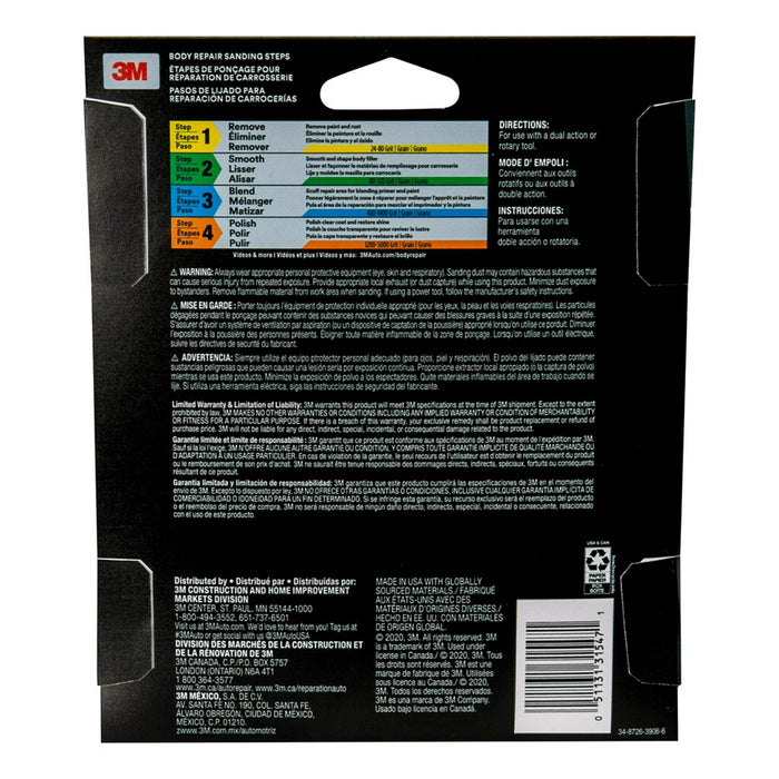 3M Green Corps Sanding Disc with Roloc Attachment, 31408, 3 in, 24 grit, 5 discs per pack