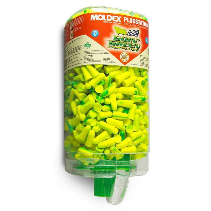 6647 Moldex Goin’ Green Earplug Dispenser, One Size, Disposable, Foam, Tapered, Uncorded, Green, Wall