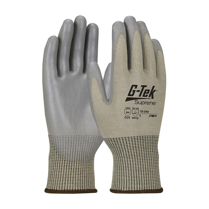 15-340/S PIP G-Tek Suprene Seamless Knit Blended Glove, Tan/Gray, Size: Small