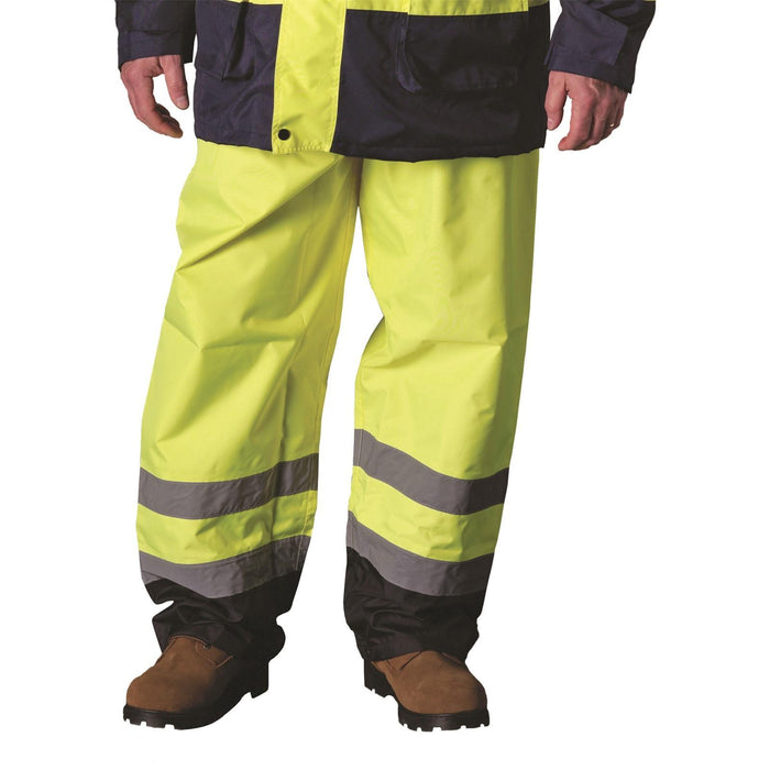 318-1757-YEL-M PIP - Value Black Trim Overpant,Yellow/Blk,Size Medium,Class E,ANSI/Isea 107
