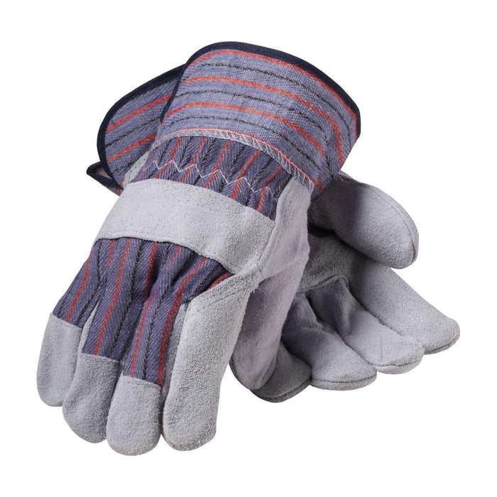 85-7500P PIP Leather Palm Glove,PIP Economy Grade Split Cowhide Gloves,Men'S One Size,Blue